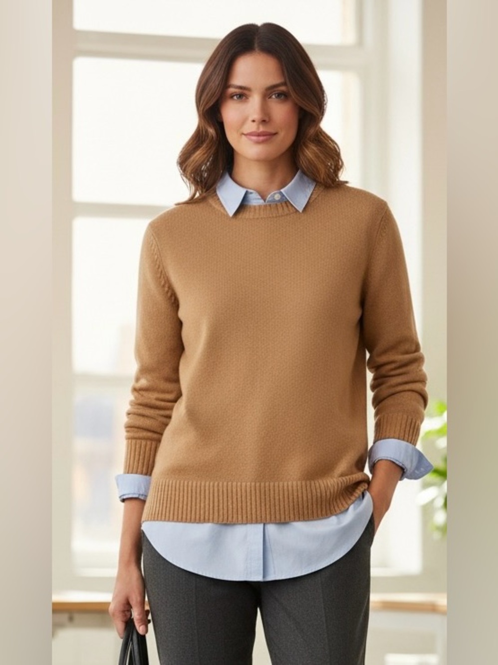 Banana Republic Camel/Tan Crewneck Sweater